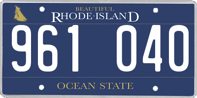 RI license plate 961040