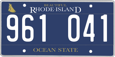 RI license plate 961041