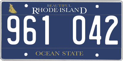 RI license plate 961042