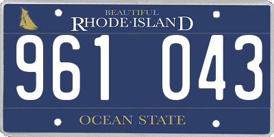RI license plate 961043