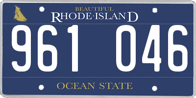 RI license plate 961046