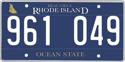 RI license plate 961049