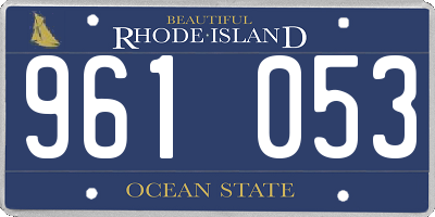 RI license plate 961053