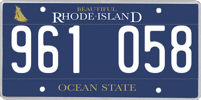 RI license plate 961058
