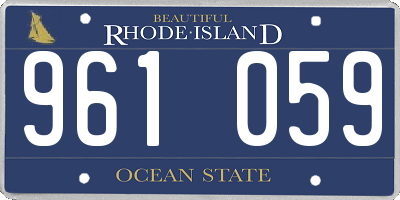 RI license plate 961059