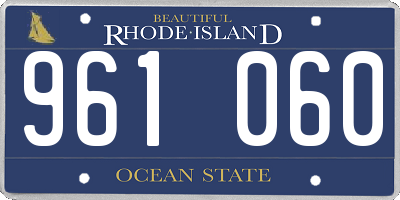 RI license plate 961060