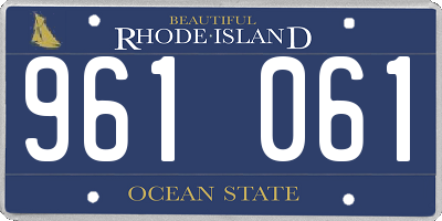 RI license plate 961061