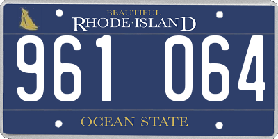 RI license plate 961064