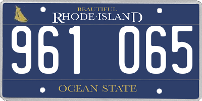 RI license plate 961065