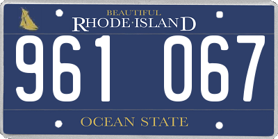 RI license plate 961067