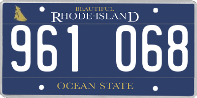 RI license plate 961068