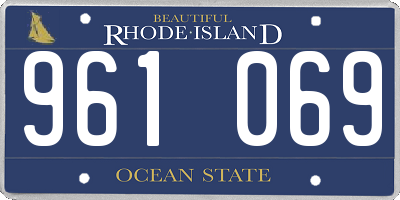 RI license plate 961069