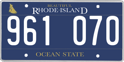RI license plate 961070