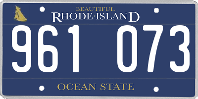 RI license plate 961073