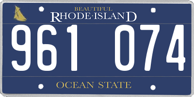 RI license plate 961074