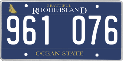 RI license plate 961076