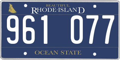 RI license plate 961077