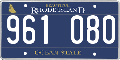 RI license plate 961080
