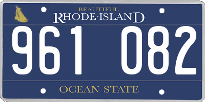 RI license plate 961082