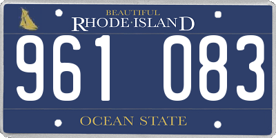 RI license plate 961083