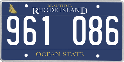 RI license plate 961086