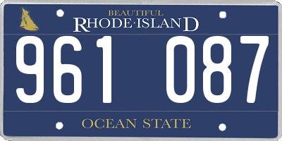 RI license plate 961087