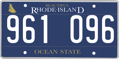RI license plate 961096