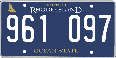 RI license plate 961097