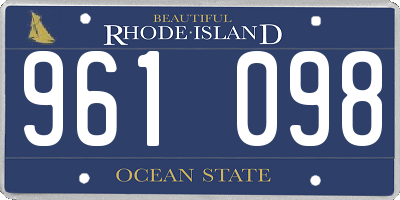 RI license plate 961098