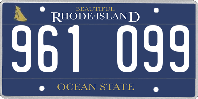 RI license plate 961099