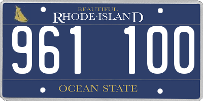 RI license plate 961100