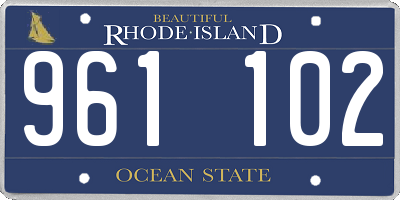 RI license plate 961102