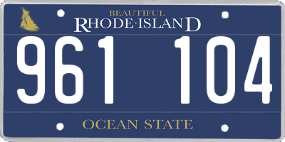 RI license plate 961104