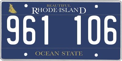 RI license plate 961106