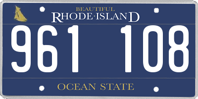 RI license plate 961108