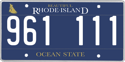RI license plate 961111