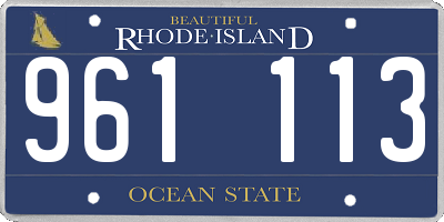 RI license plate 961113