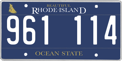 RI license plate 961114