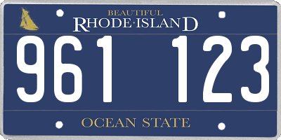 RI license plate 961123