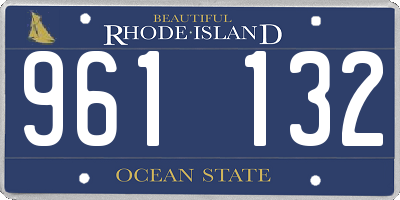 RI license plate 961132