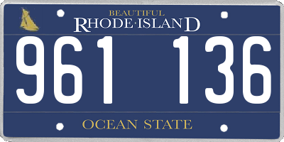 RI license plate 961136