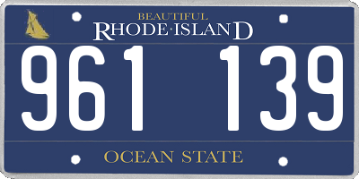 RI license plate 961139