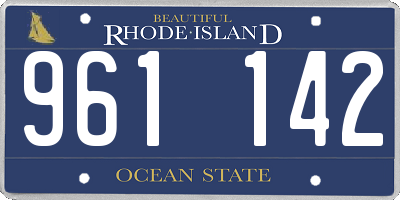 RI license plate 961142