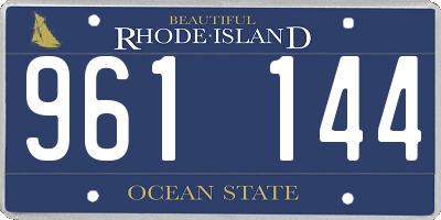 RI license plate 961144