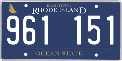 RI license plate 961151