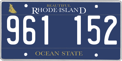 RI license plate 961152