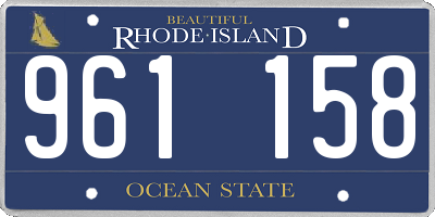 RI license plate 961158