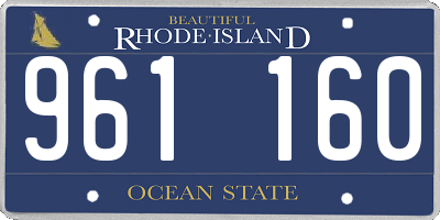 RI license plate 961160