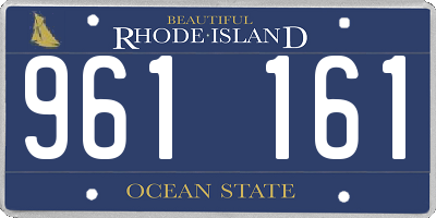 RI license plate 961161