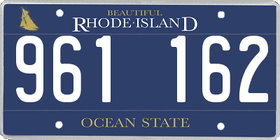 RI license plate 961162